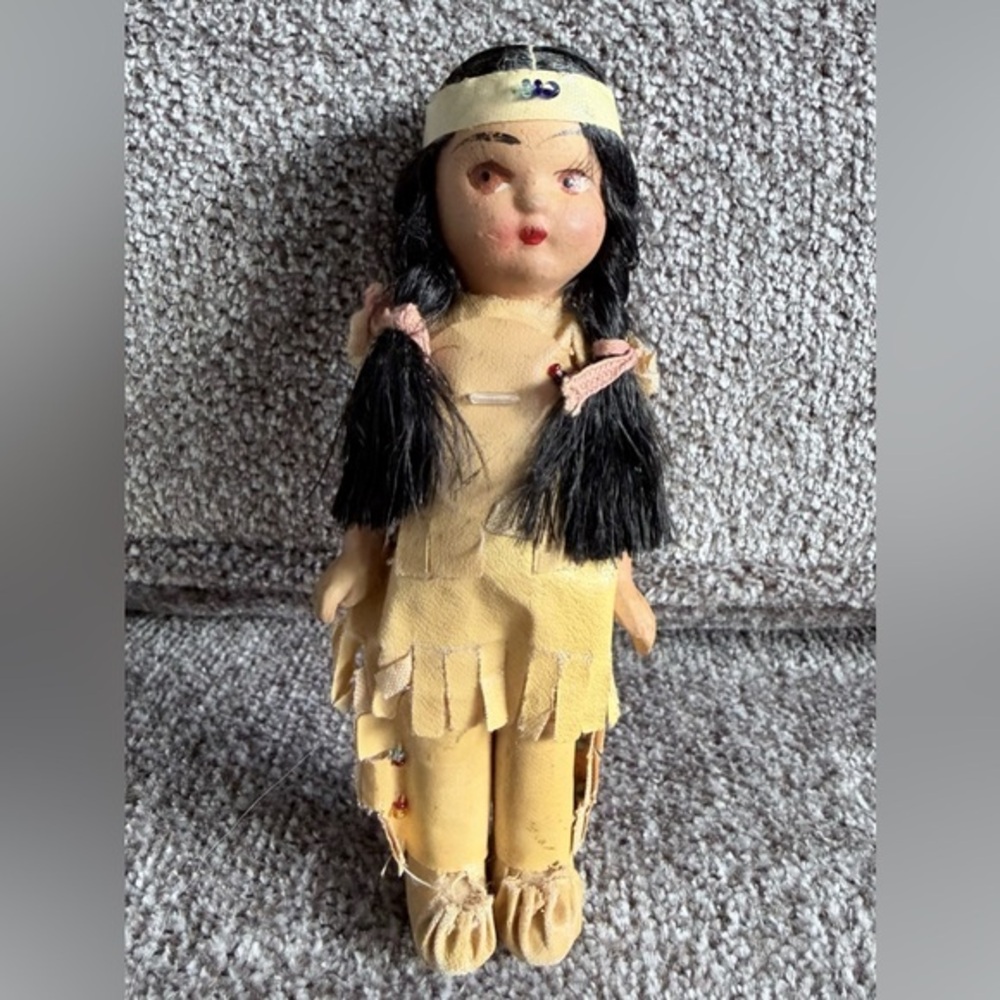 Vintage 1950’s Native American Bisque souvenir doll